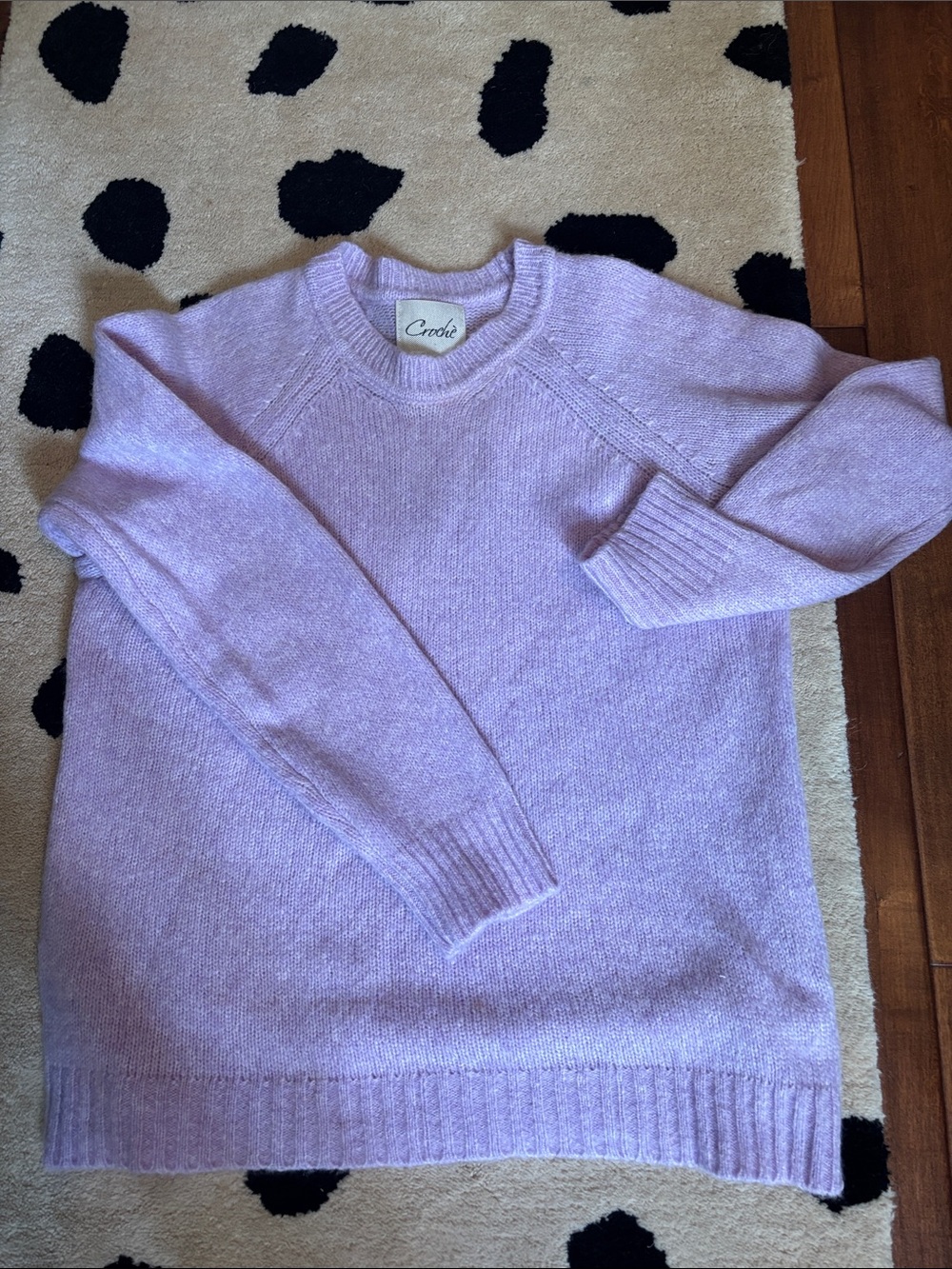 Croche Italian Lilac Crewneck Sweater Merino wool large